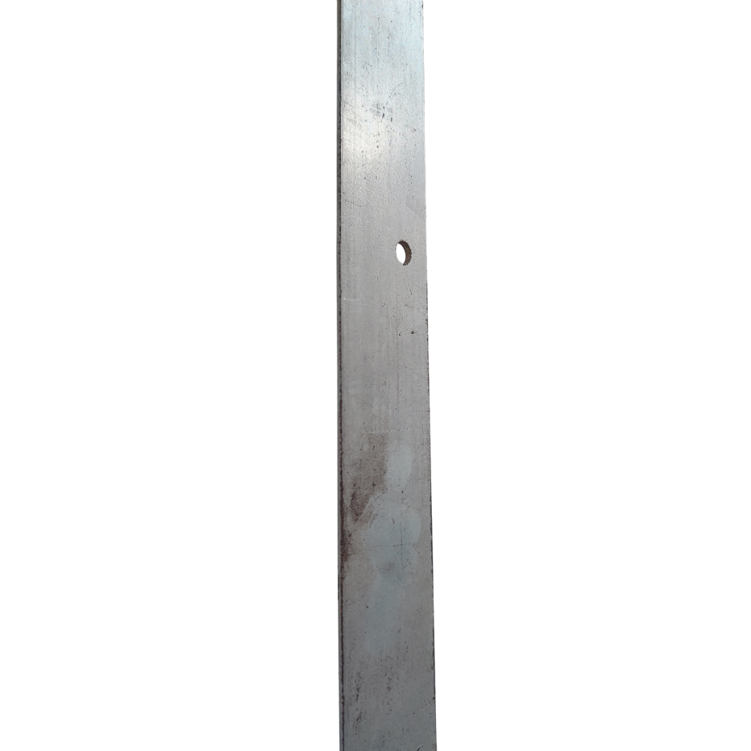 Galvaniseret fladjern med Ø9 mm. huller – 4 x 50 x 3000 mm, hulafstand 200 mm