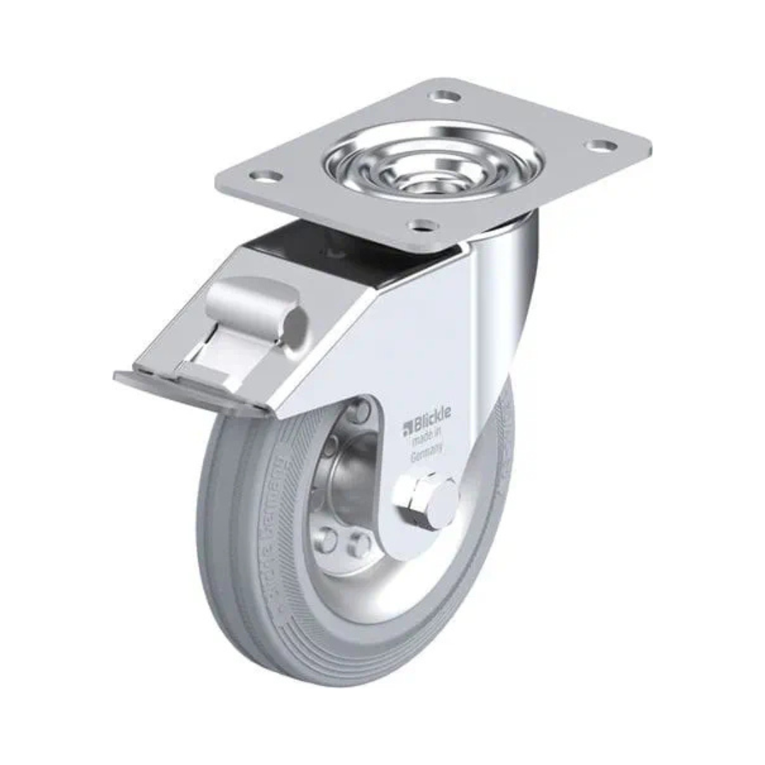Afsmitningsfrit Gråt Drejehjul Med Bremse - Ø160 mm.