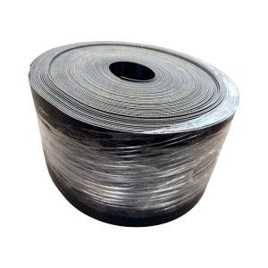 Sort 1-lags PVC bånd/sideføring med vaffel bagside - 2 x 150 mm. (metervare)